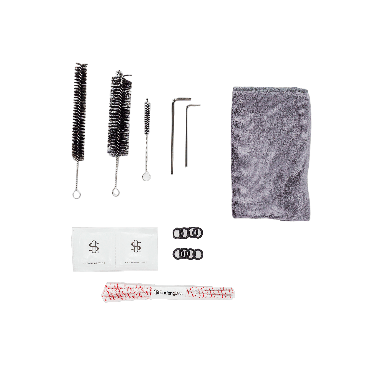Stündenglass Kompact full kit lay-flat showing all included accessories